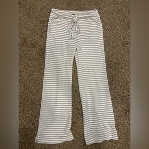 Waffle Knit Striped Lounge Pants